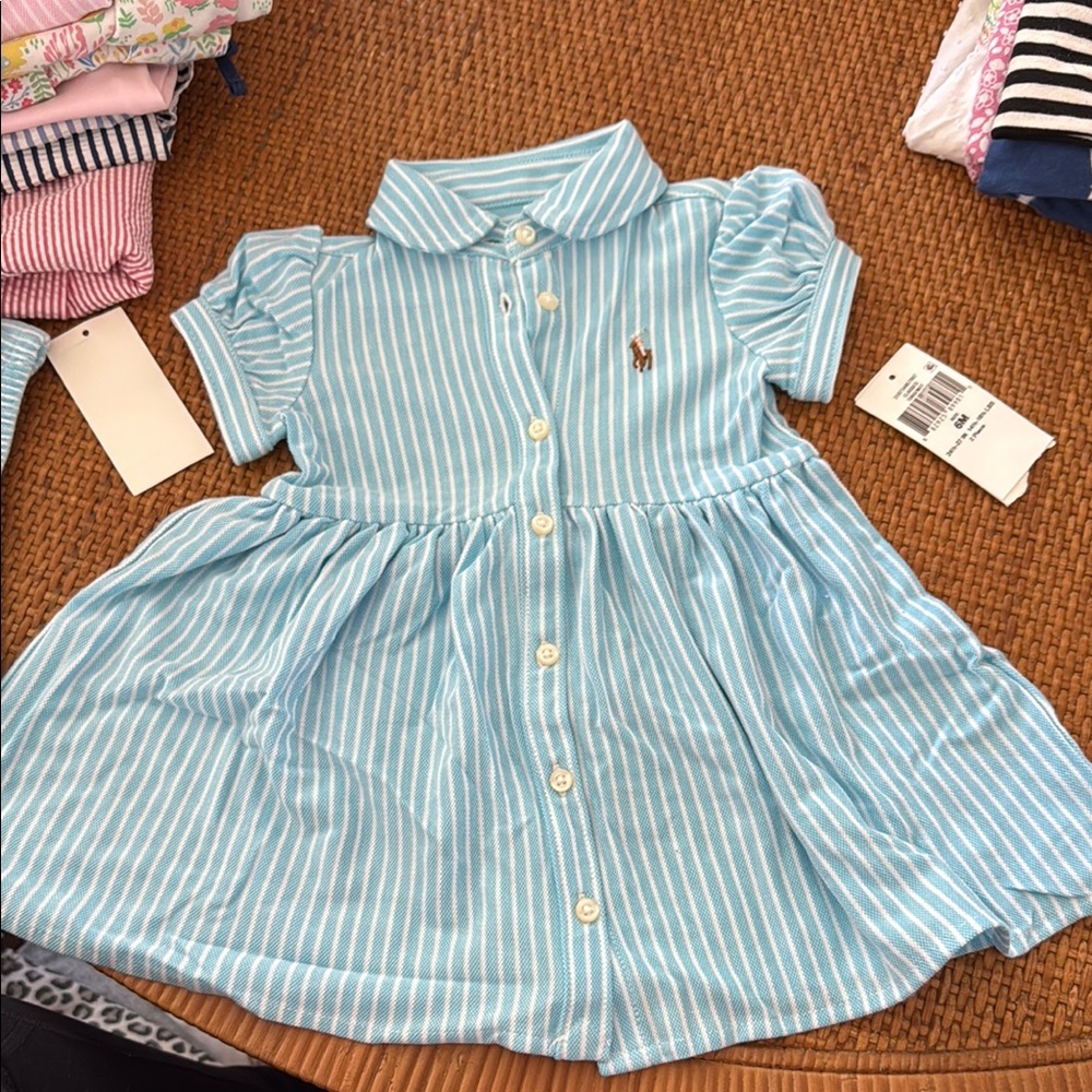 Ralph Lauren Blue Striped Baby Dress
